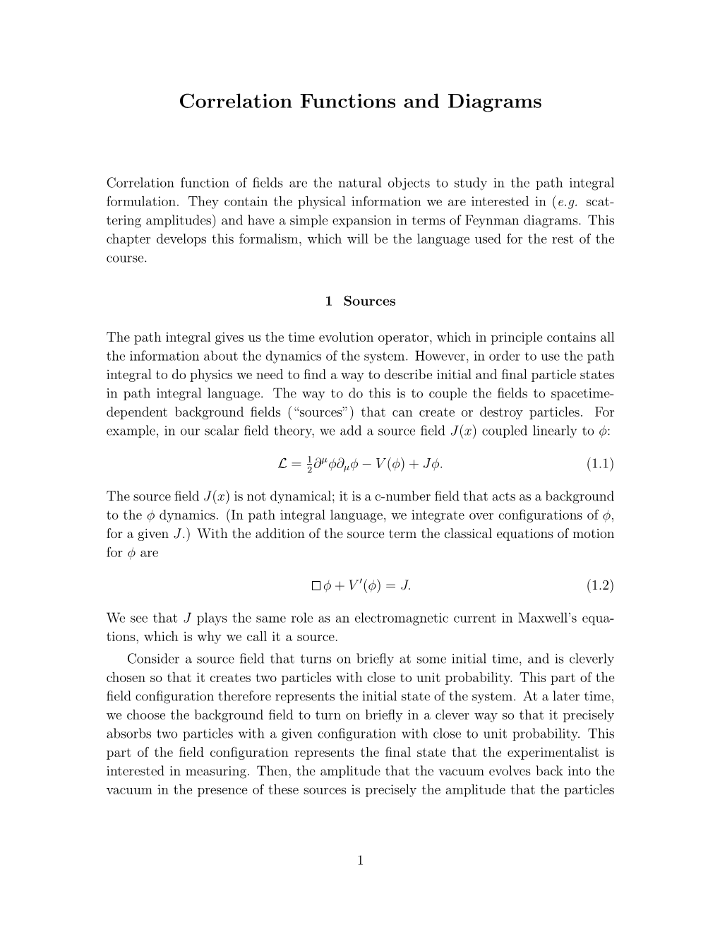 Correlation Functions and Diagrams