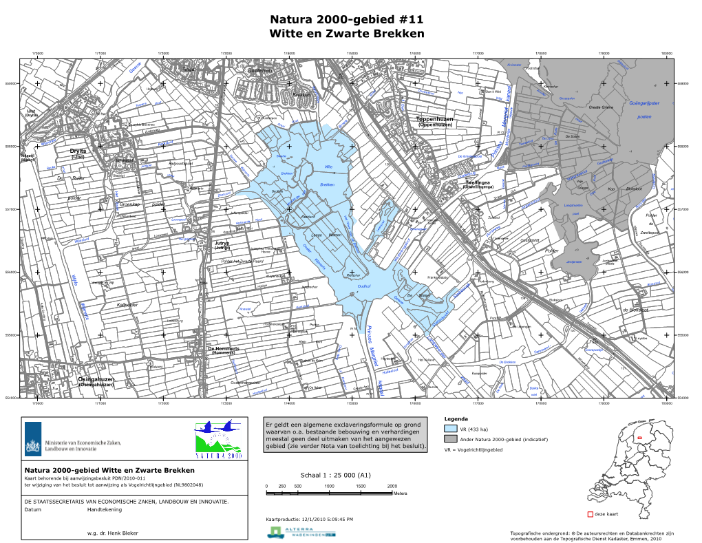 Kaart Natura 2000-Gebied Witte En Zwarte Brekken