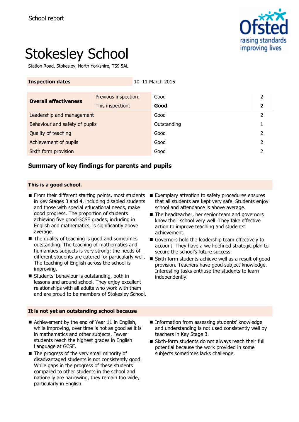 Ofsted Report