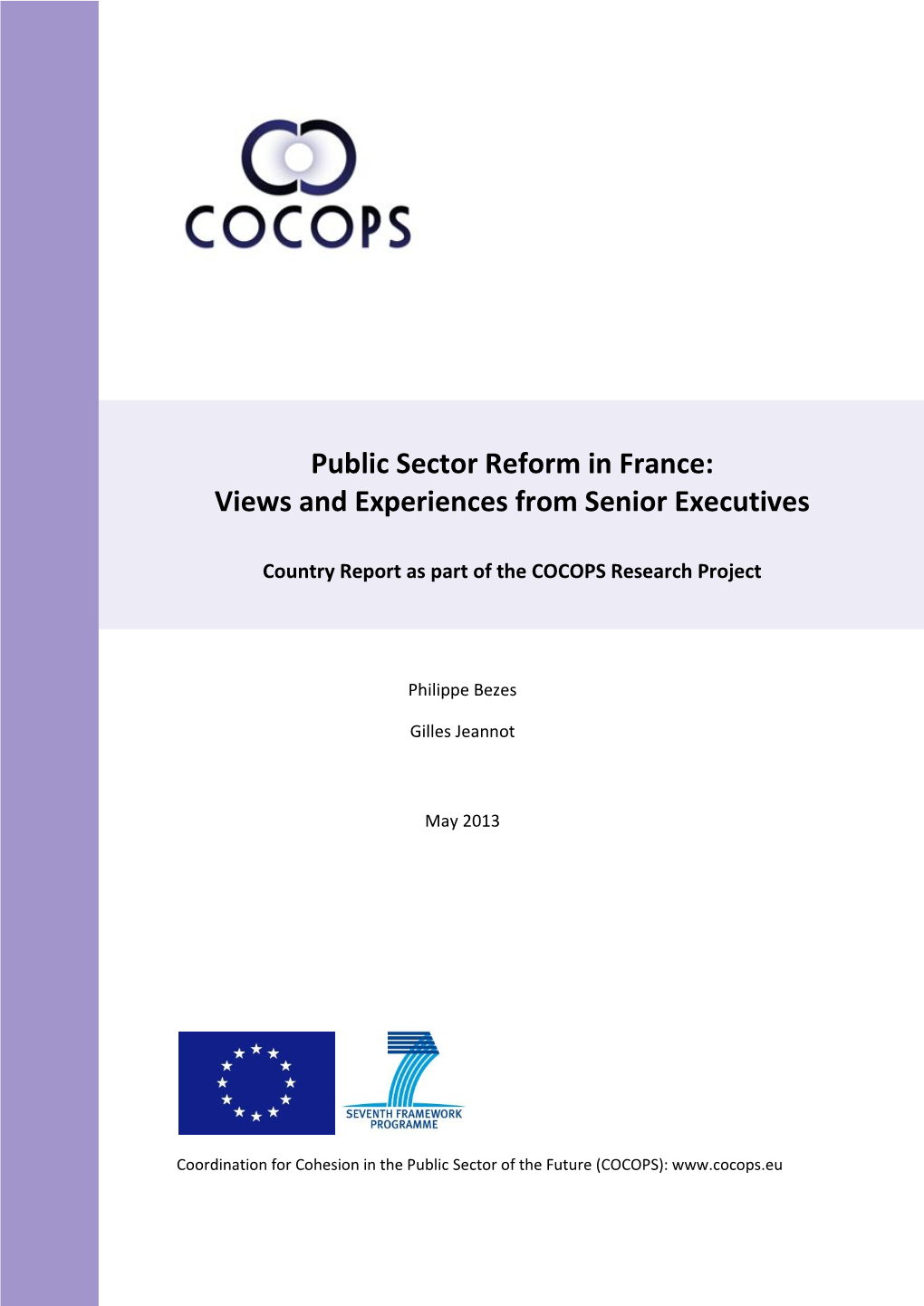 Public Sector Reform in France: Views and Experiences from Senior Executives