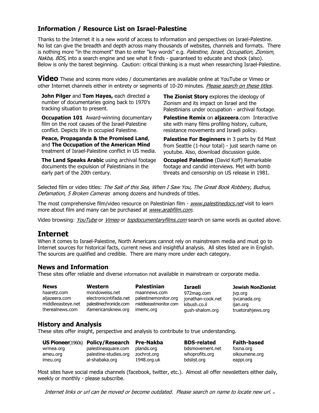 2-Page Resource Sheet