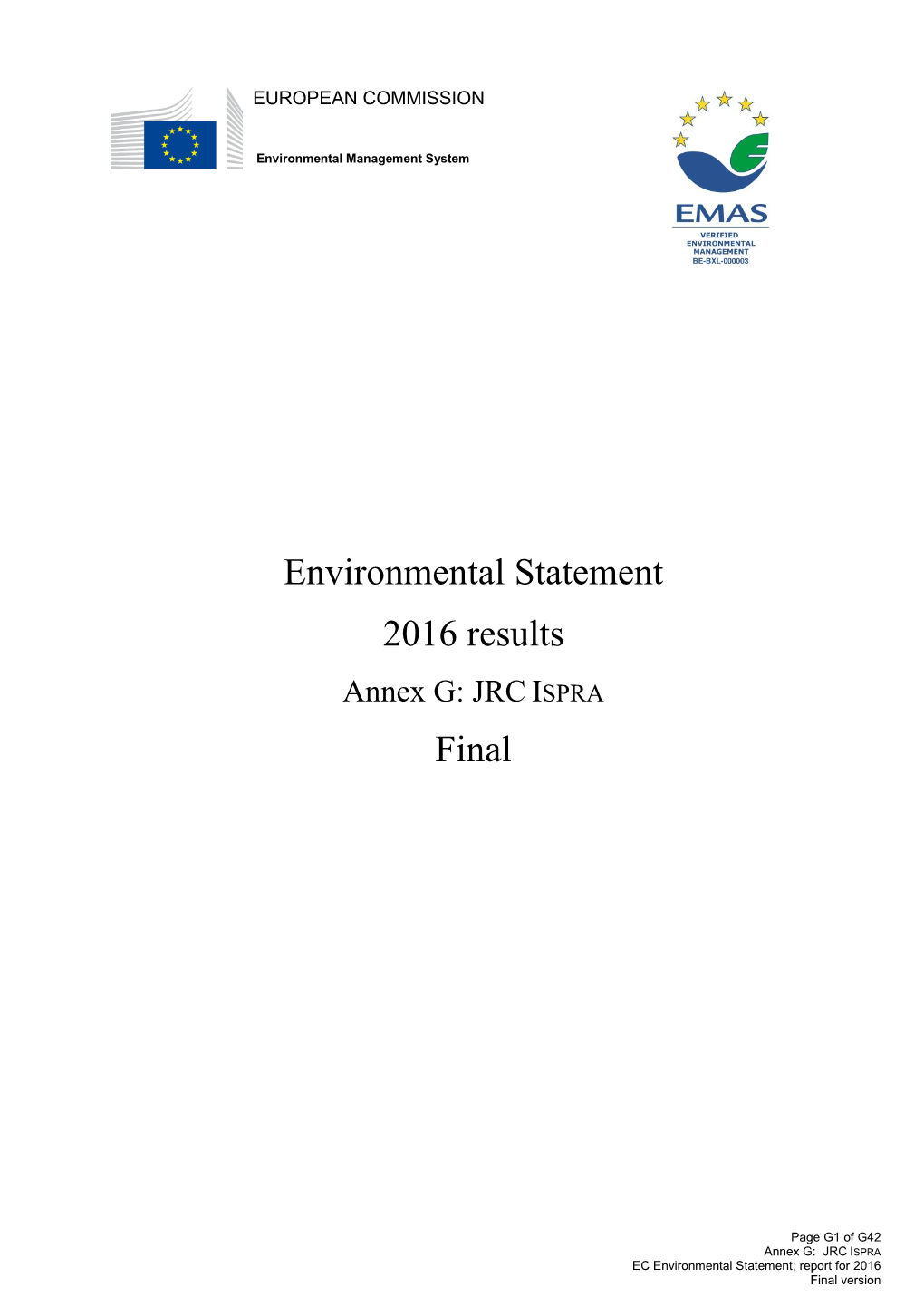 Environmental Statement 2016 Results Final