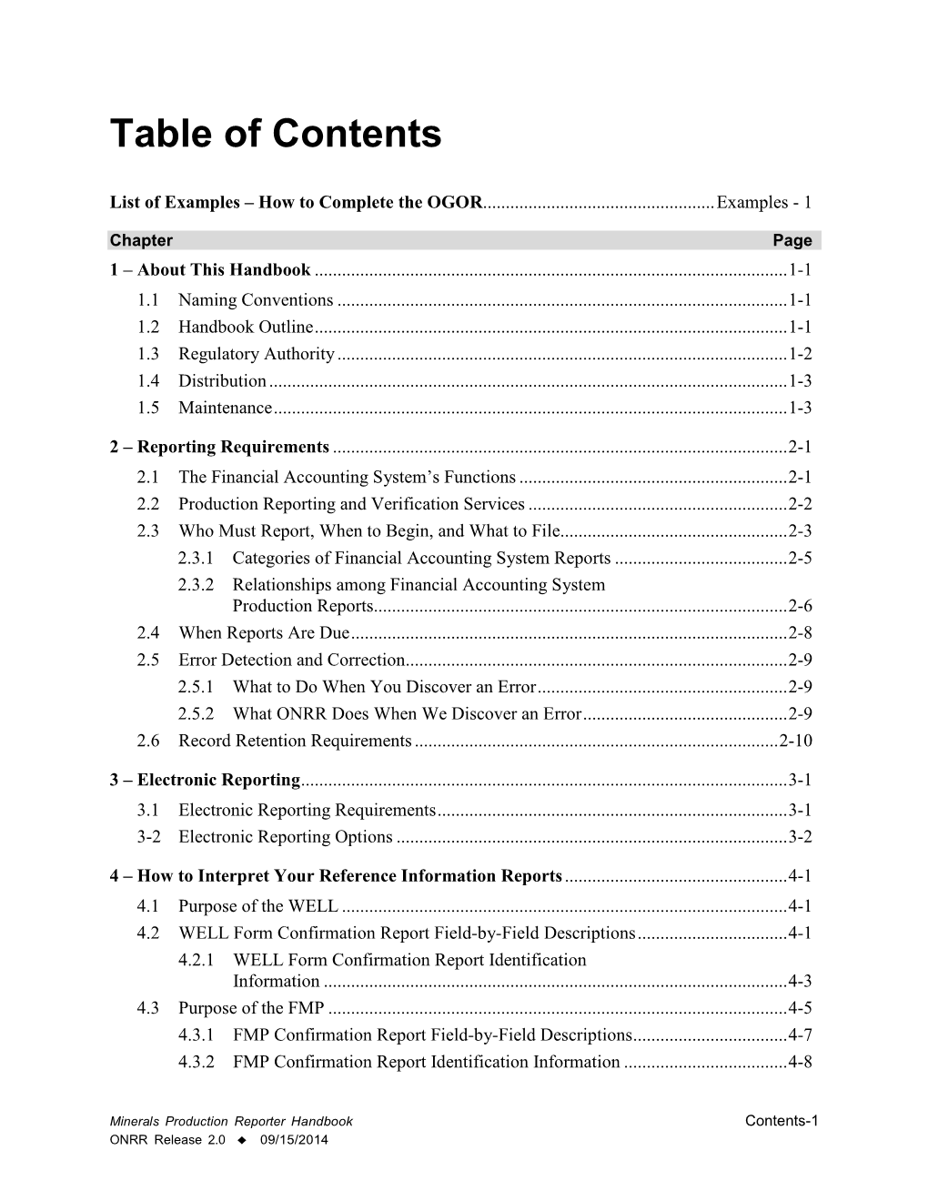 ONRR Minerals Production Reporter Handbook