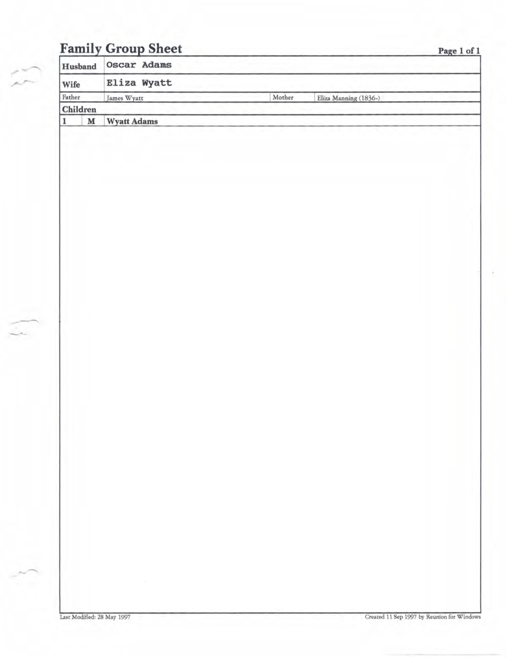 Download Phyllis Gillaspie's Wood and Manning Family Group Sheet