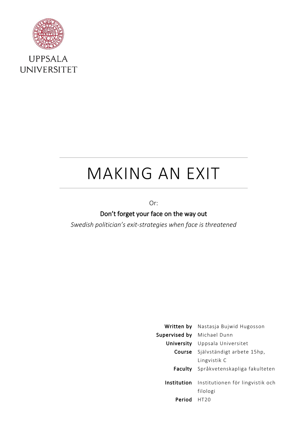 Making an Exit