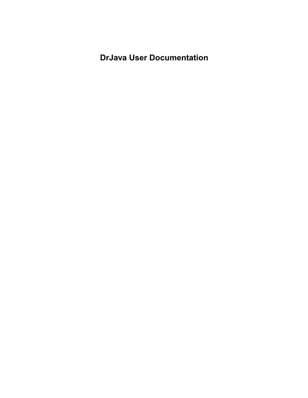 Drjava User Documentation