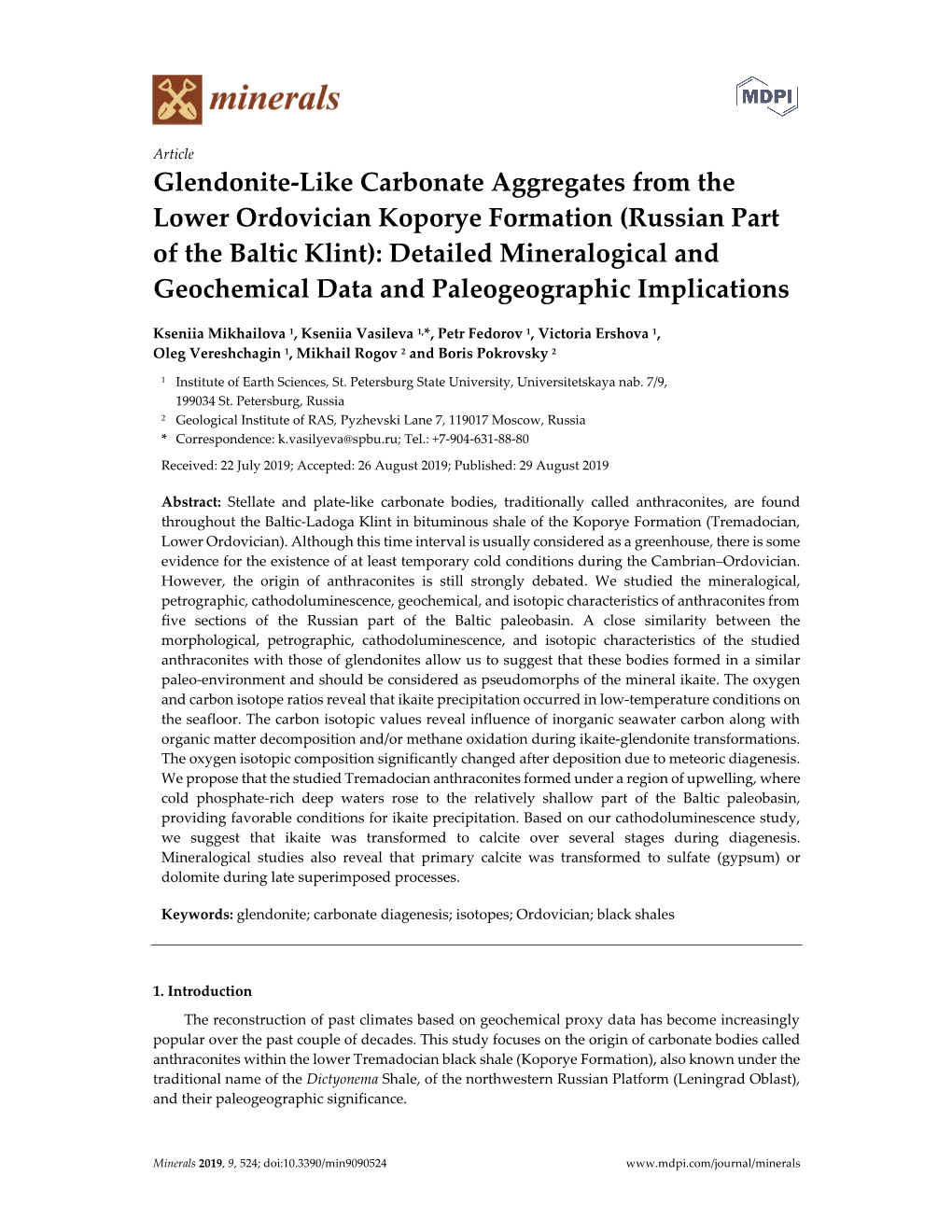 Glendonite-Like Carbonate Aggregates from the Lower