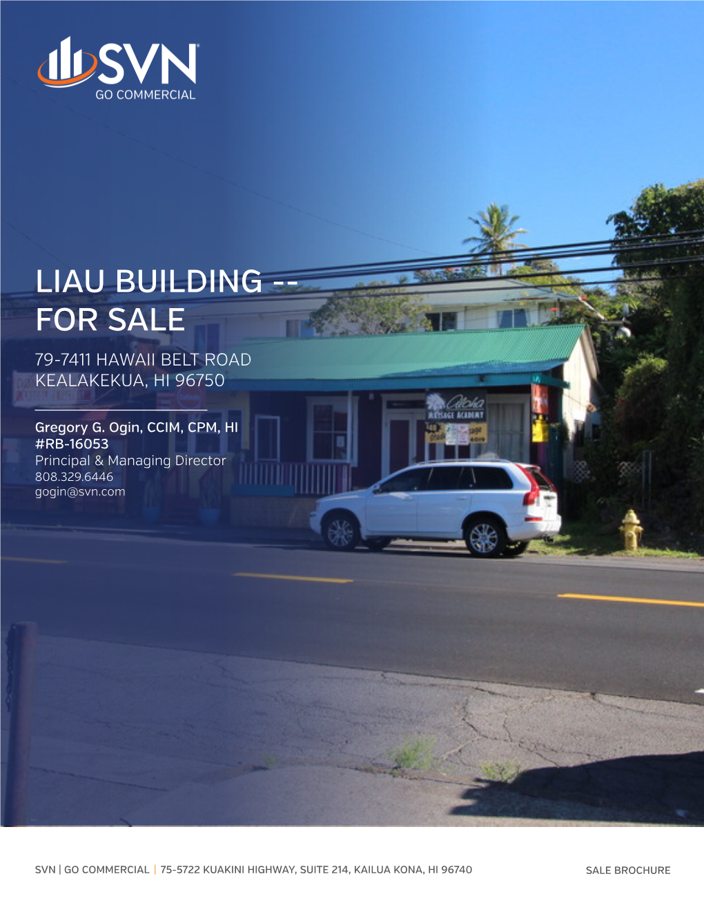 Liau Building -- for Sale 79-7411 Hawaii Belt Road Kealakekua, Hi 96750