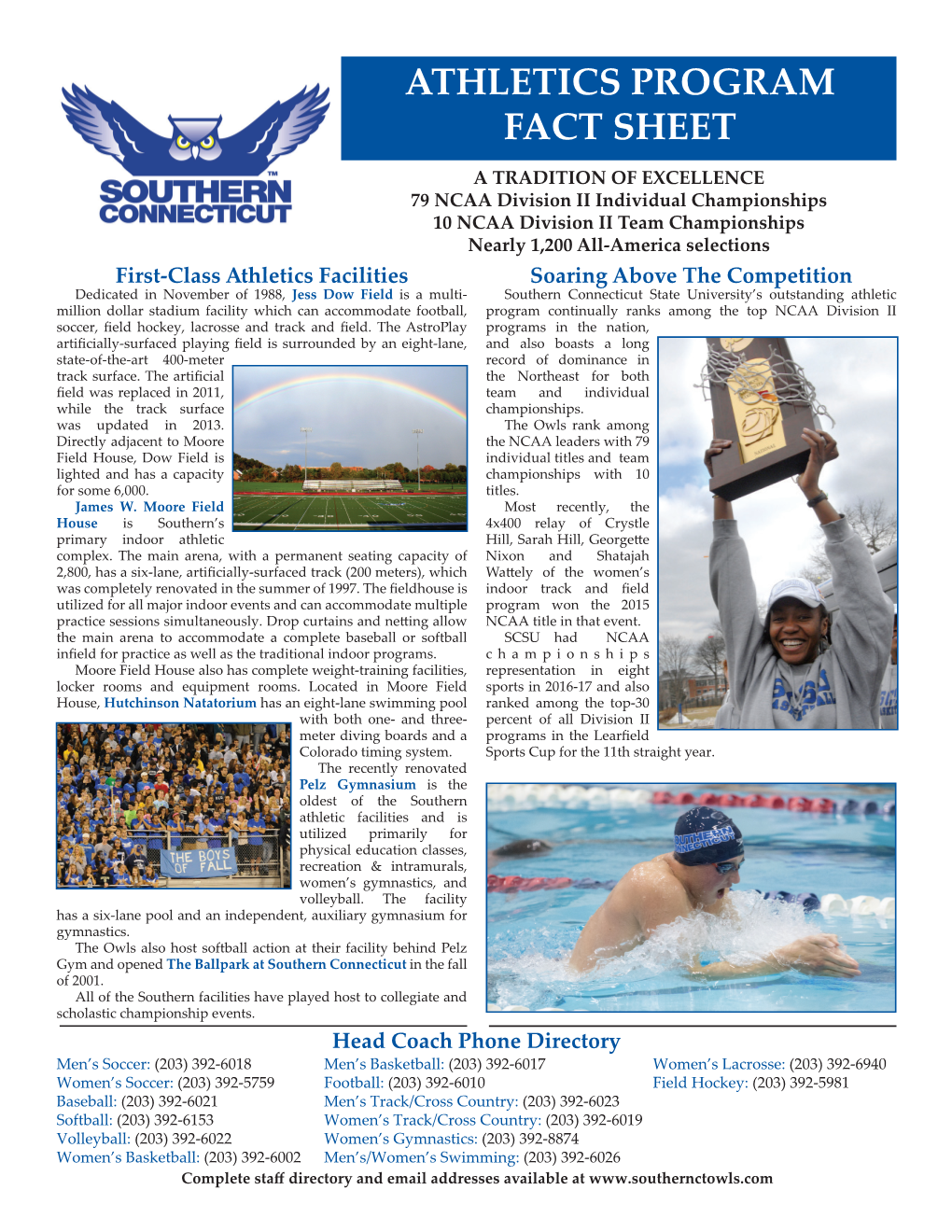 Athletics Program Fact Sheet