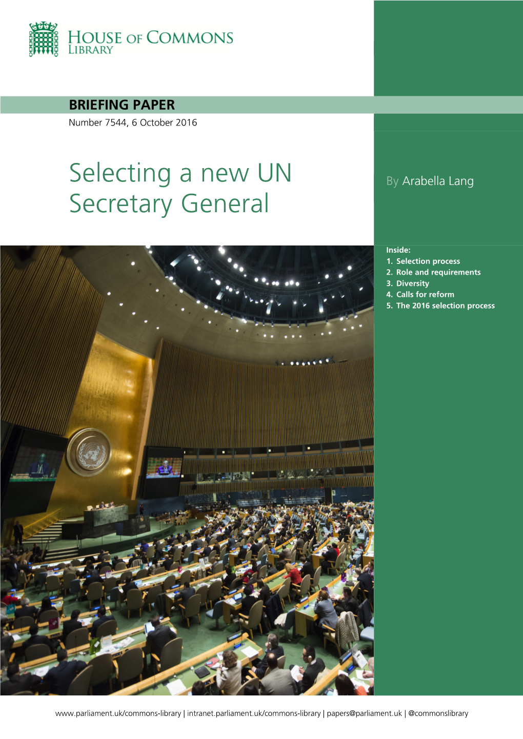 Selecting a New UN Secretary General