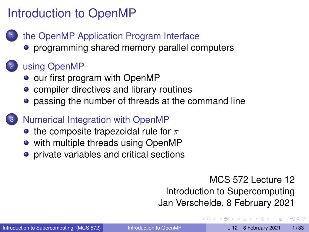 Introduction to Openmp