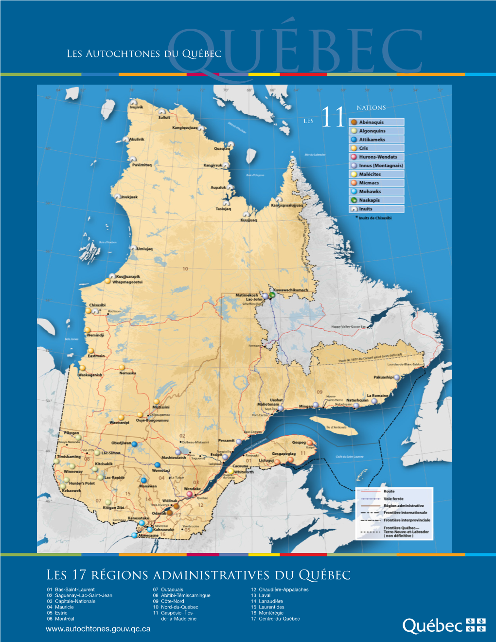 Carte Des 11 Nations Autochtones Du Québec