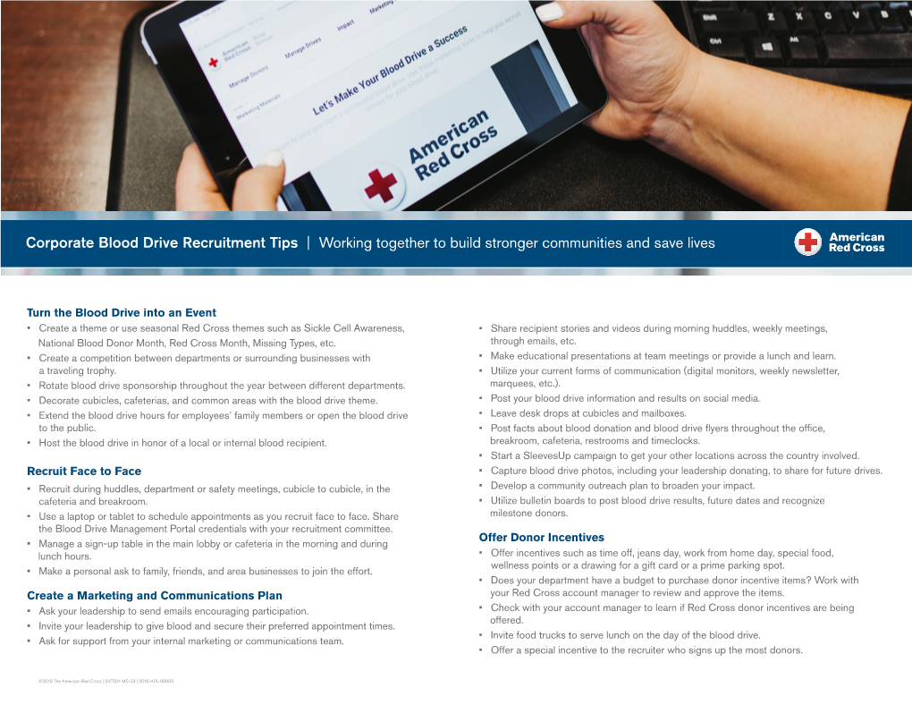 Corporate Blood Drive Recruitment Tips | Working Together to Build Stronger Communities and Save Lives