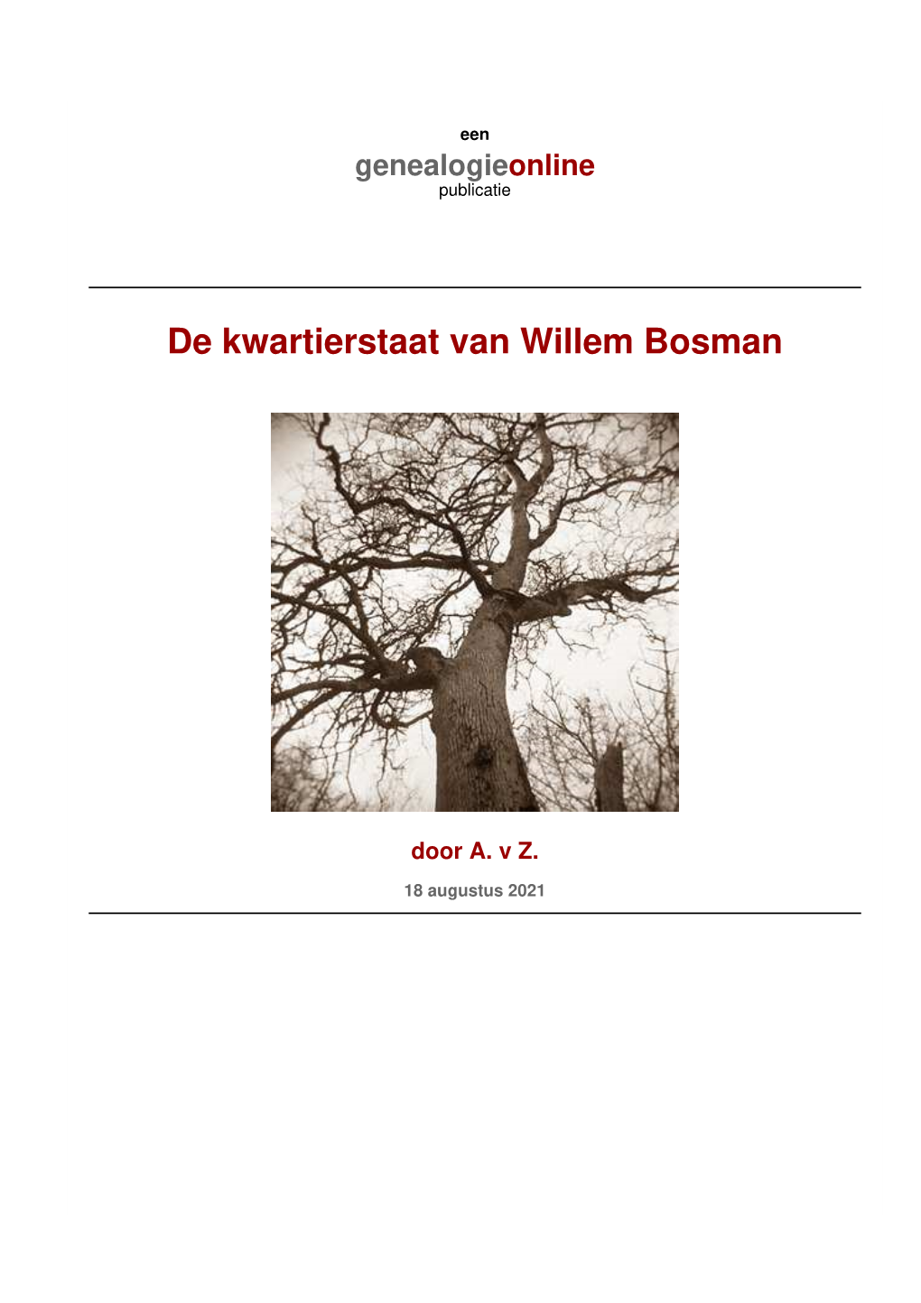 De Kwartierstaat Van Willem Bosman