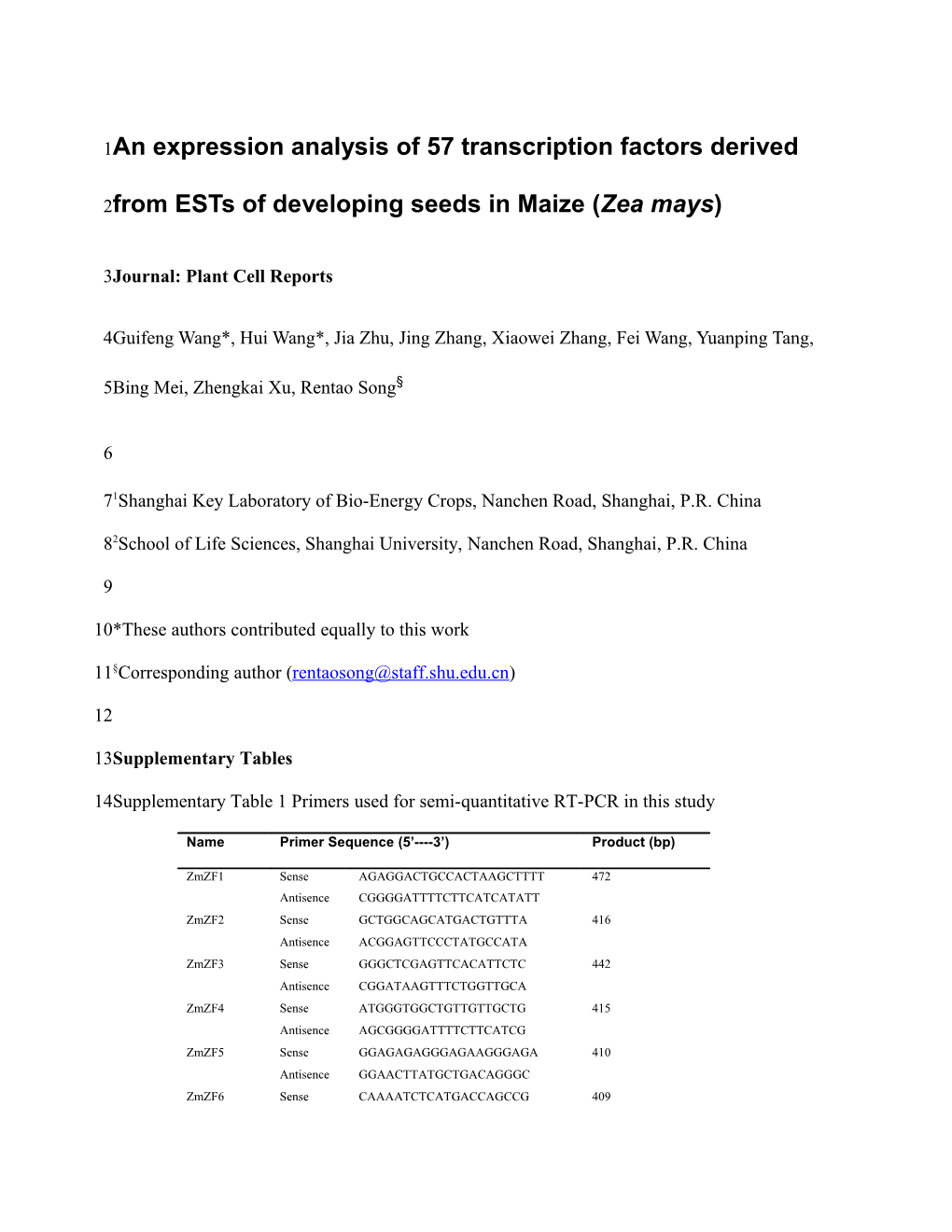 Journal: Plant Cell Reports