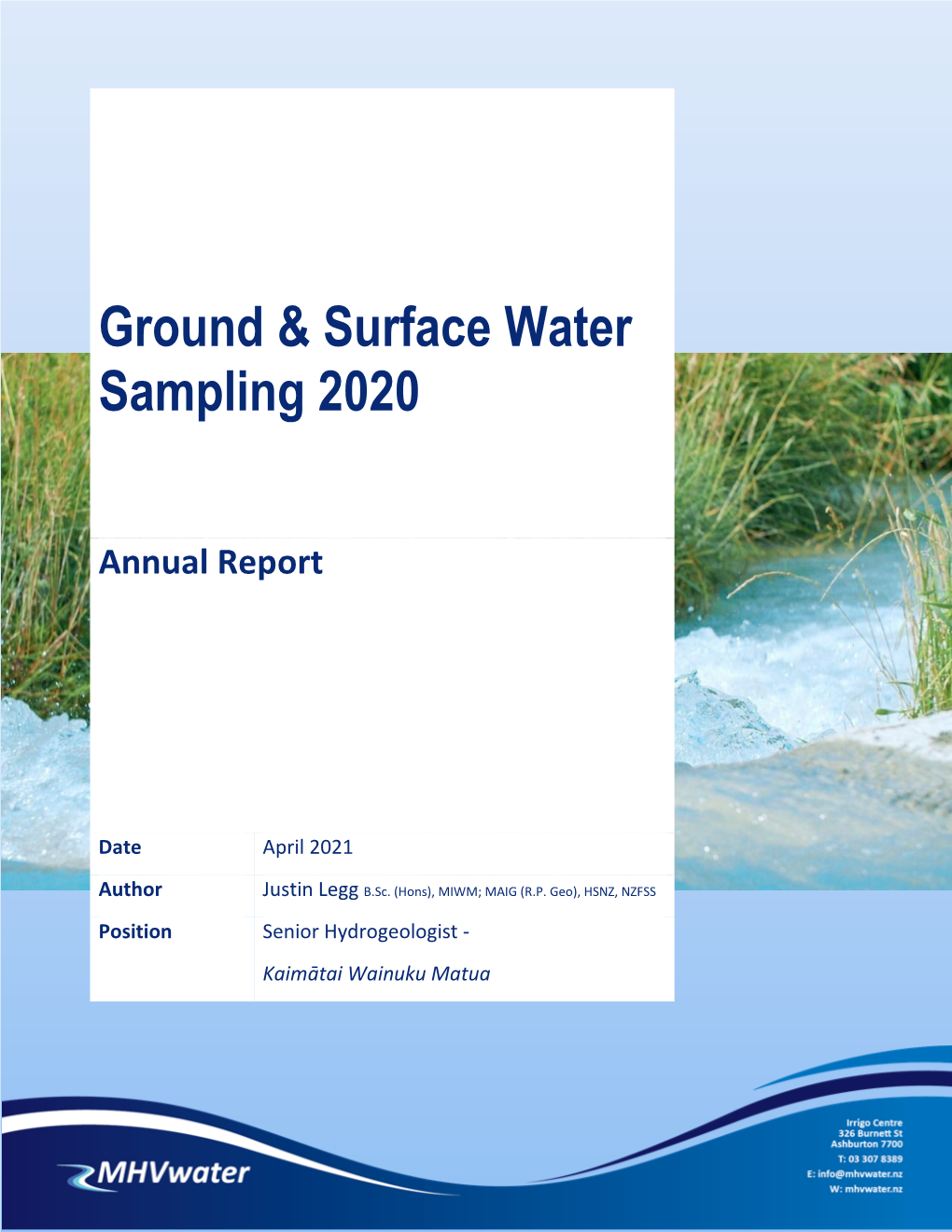 MHV 2020 Groundwater Report