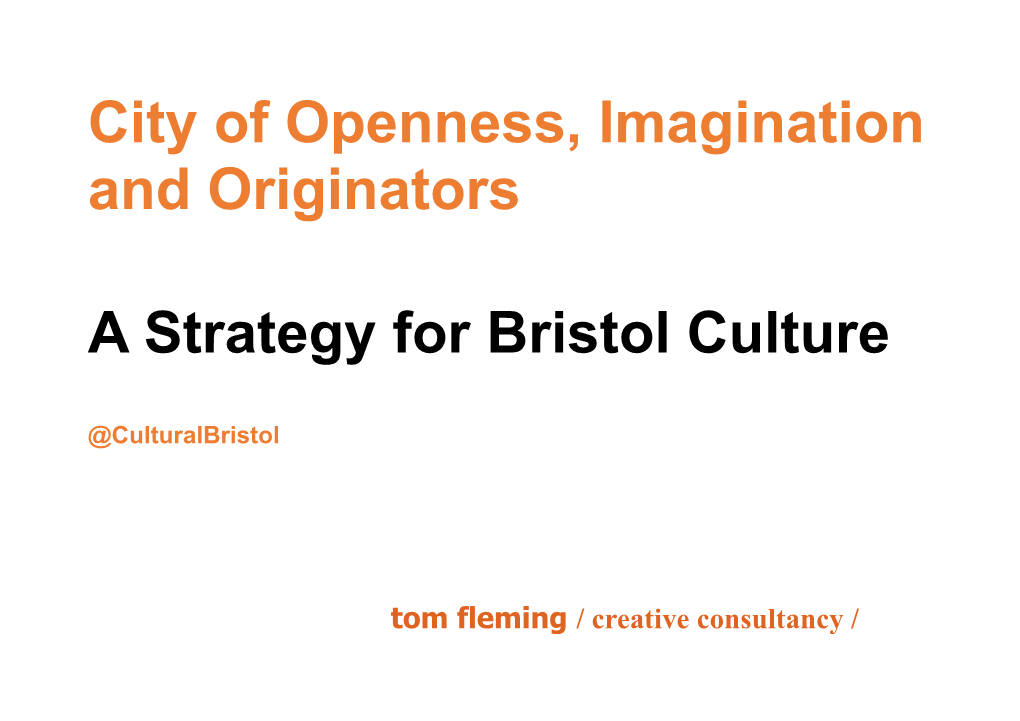 Bristol Cultural Futures, 04/2017