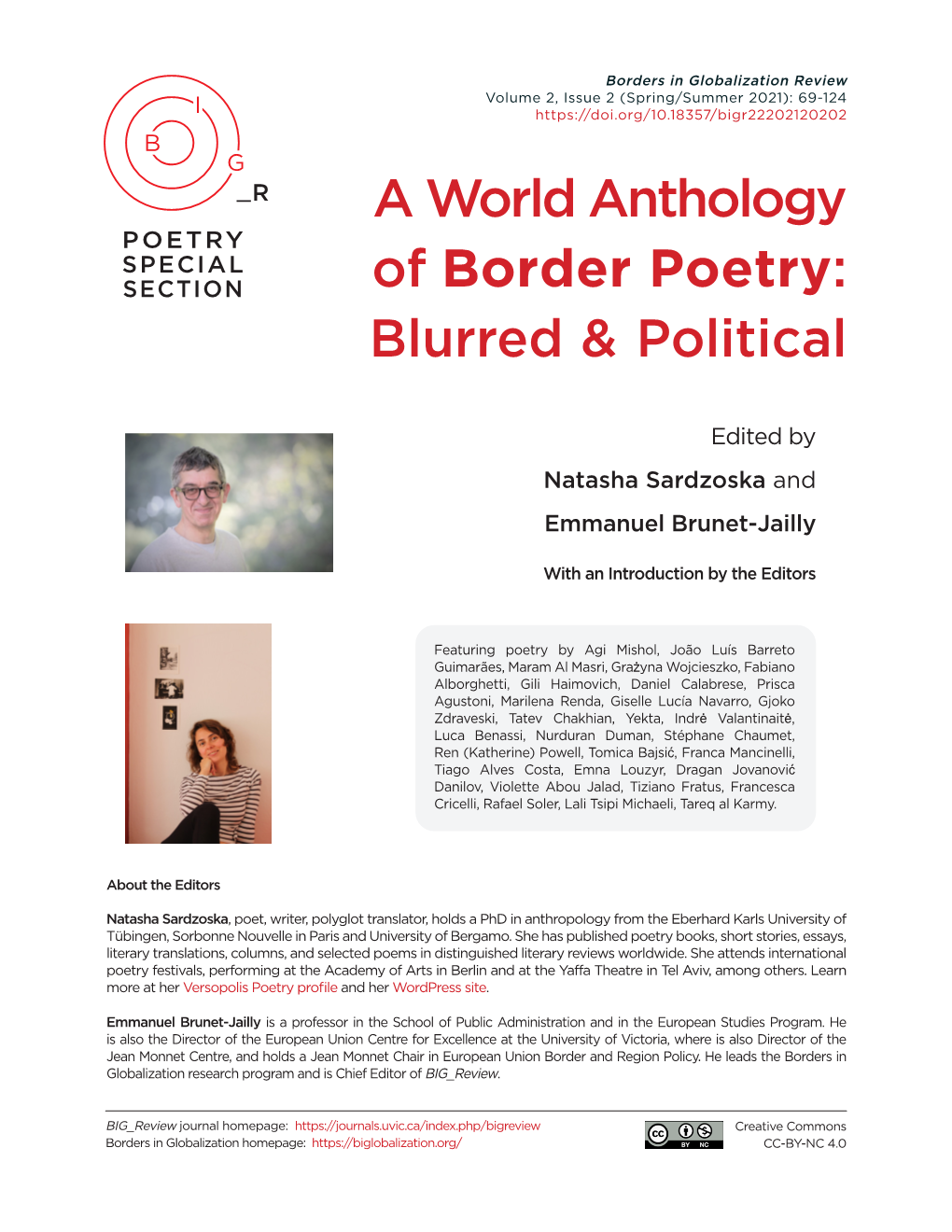 A World Anthology of Border Poetry: Blurred & Political”