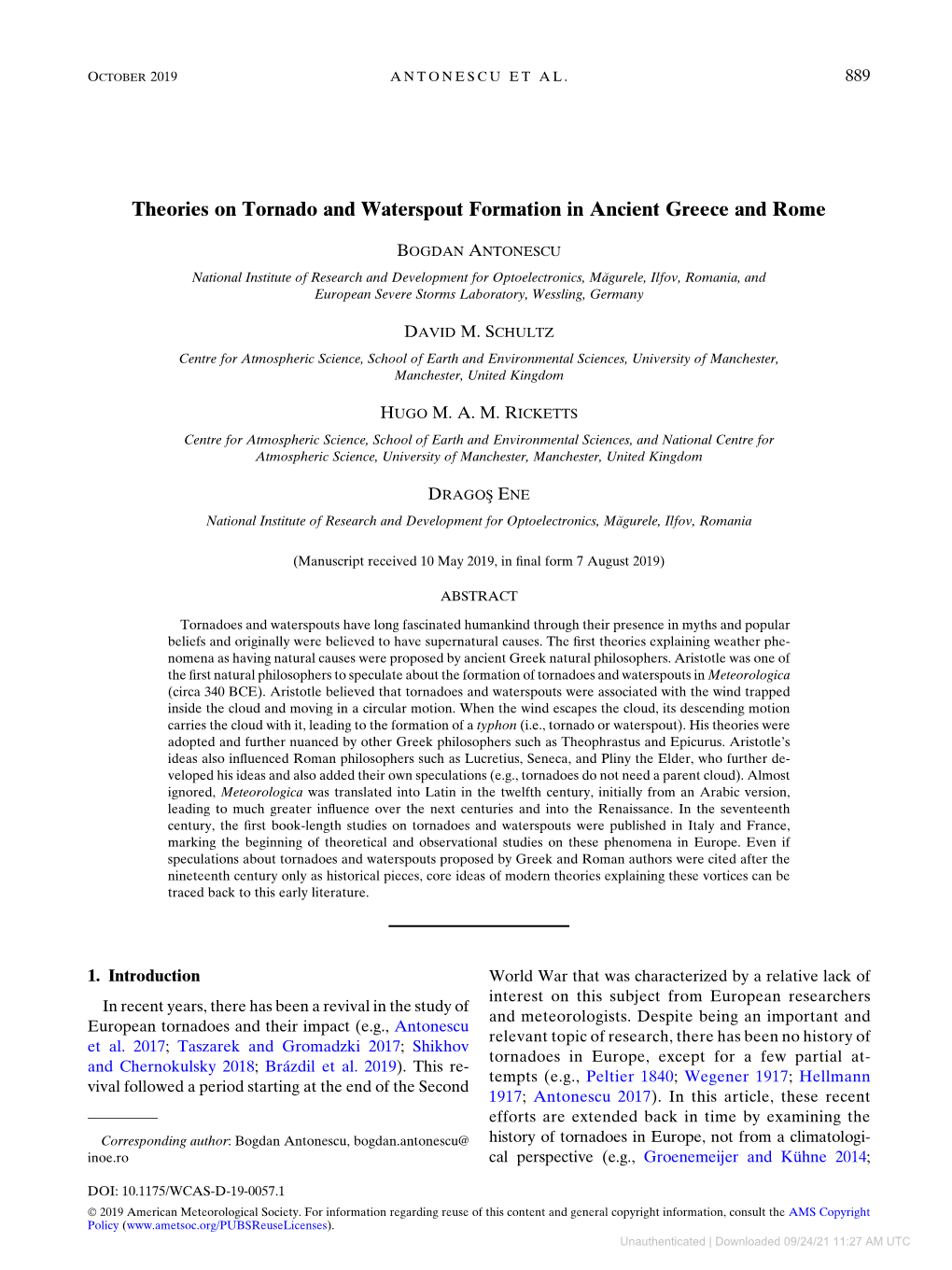 Downloaded 09/24/21 11:27 AM UTC 890 WEATHER, CLIMATE, and SOCIETY VOLUME 11