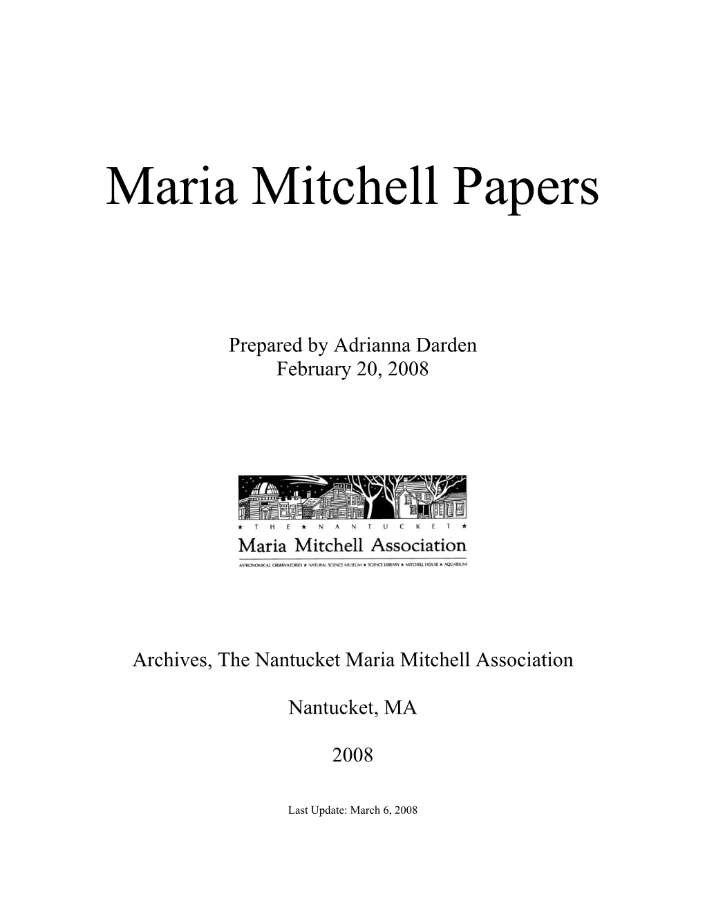 Maria Mitchell Papers