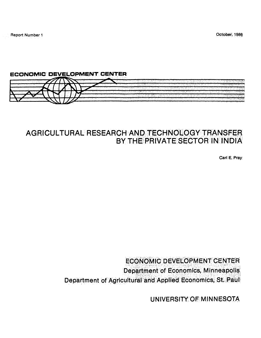 Agriclutural Research and Technology Transfer by the Private Sector In