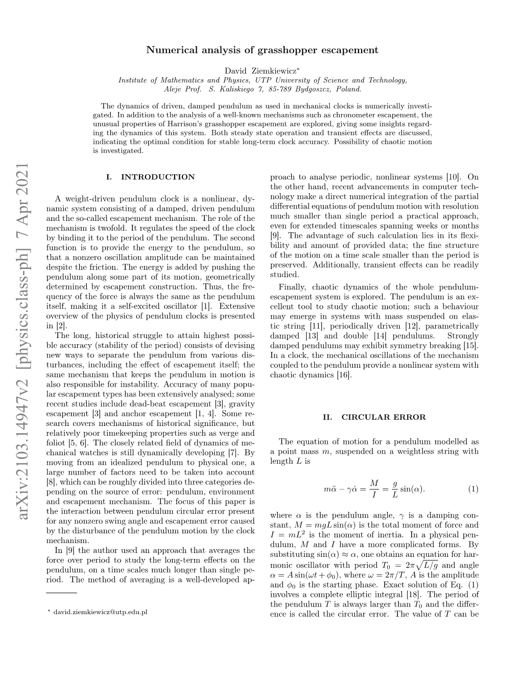 Arxiv:2103.14947V2 [Physics.Class-Ph] 7 Apr 2021