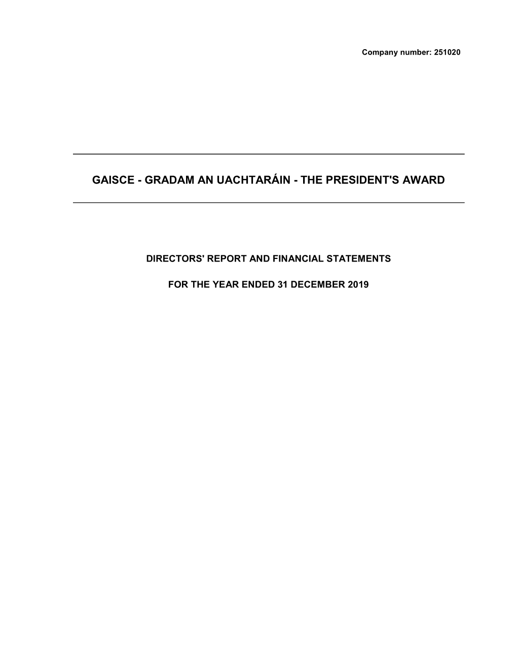 Gradam an Uachtaráin - the President's Award