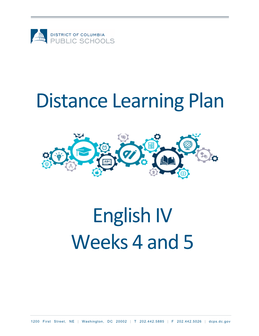 Distance Learning Plan English IV Weeks 4 and 5