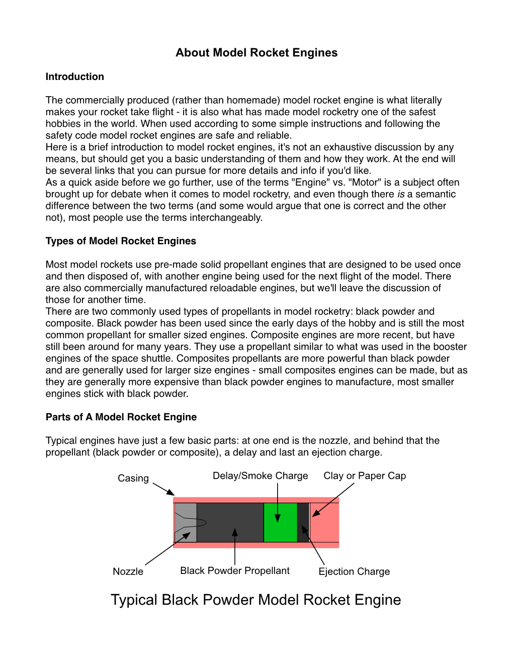 About Model Rocket Engines