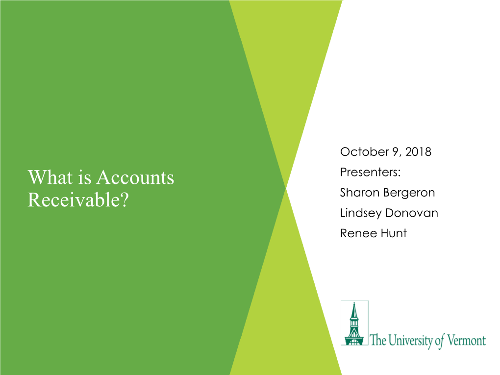 What Is Accounts Receivable Training Presentation (PDF)