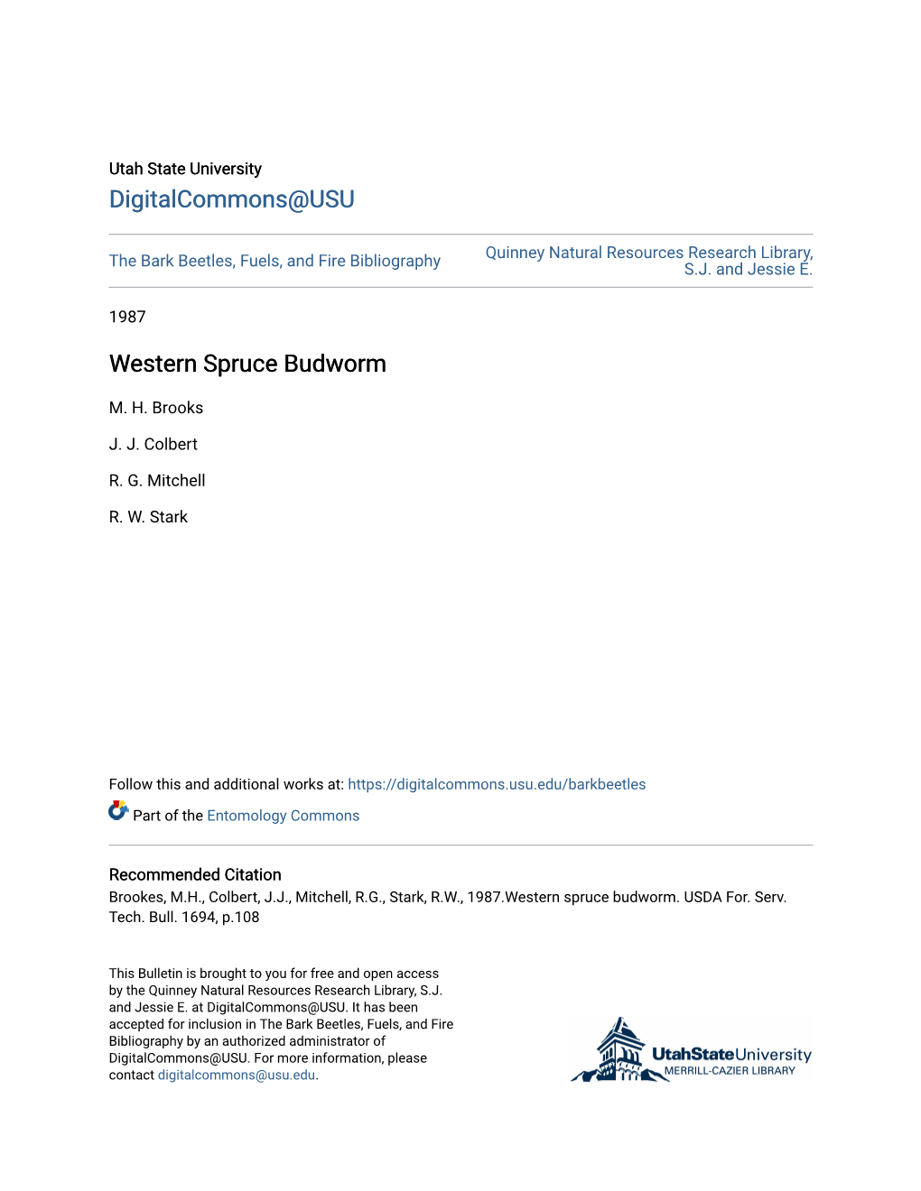 Western Spruce Budworm