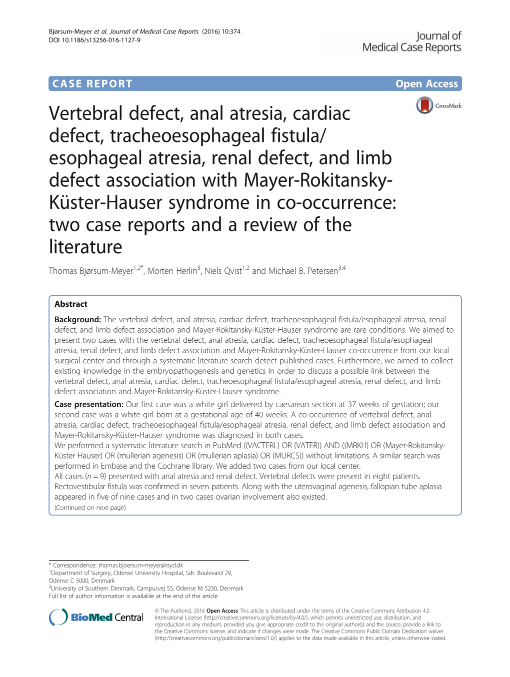 Vertebral Defect, Anal Atresia, Cardiac