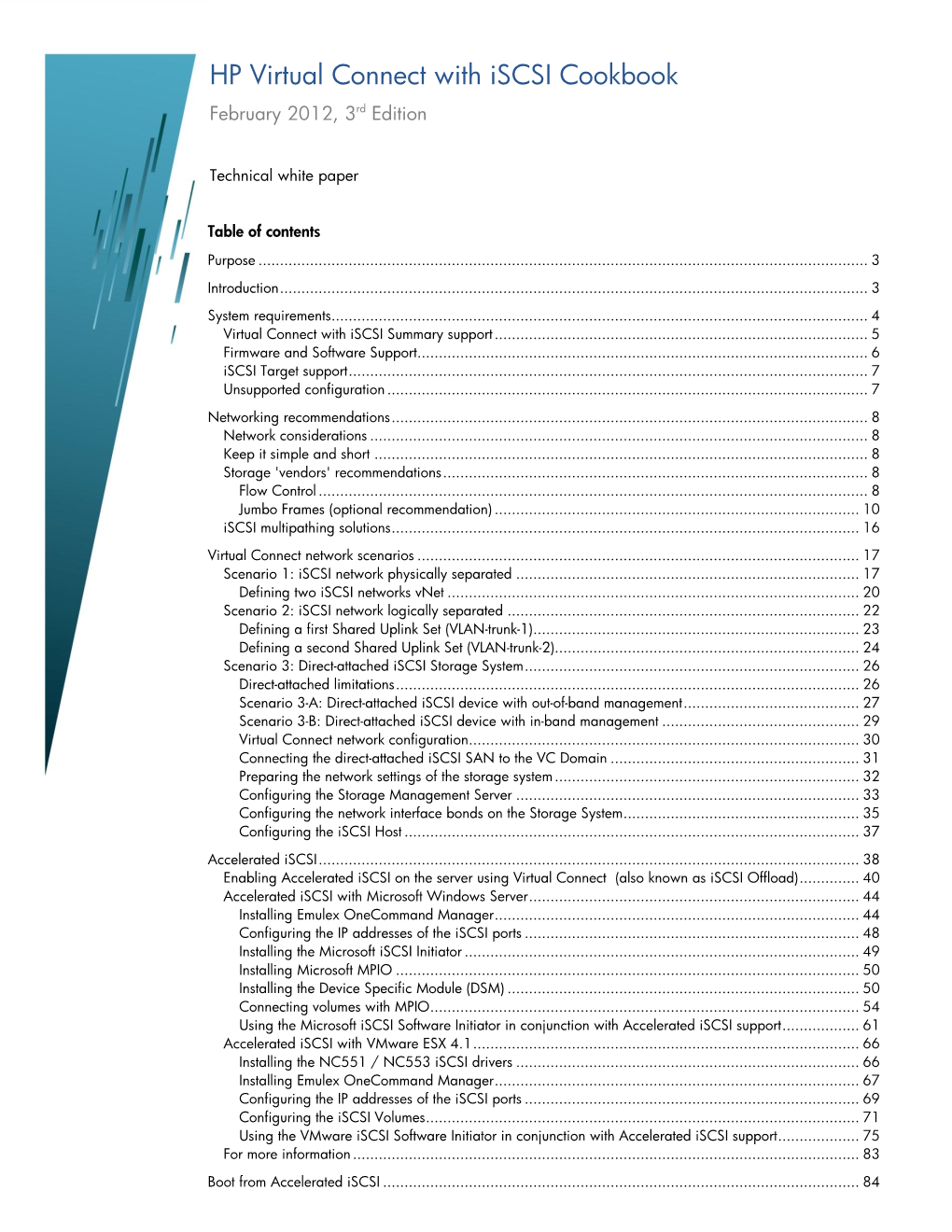 HP Virtual Connect with Iscsi Cookbook February 2012, 3Rd Edition