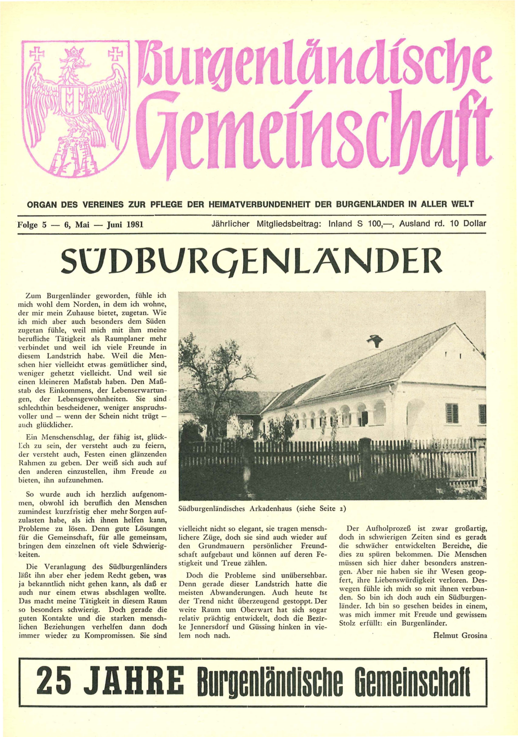 Sudbvrcienli\NDER 25 JAHRE Burgenländische Gemeinschaft