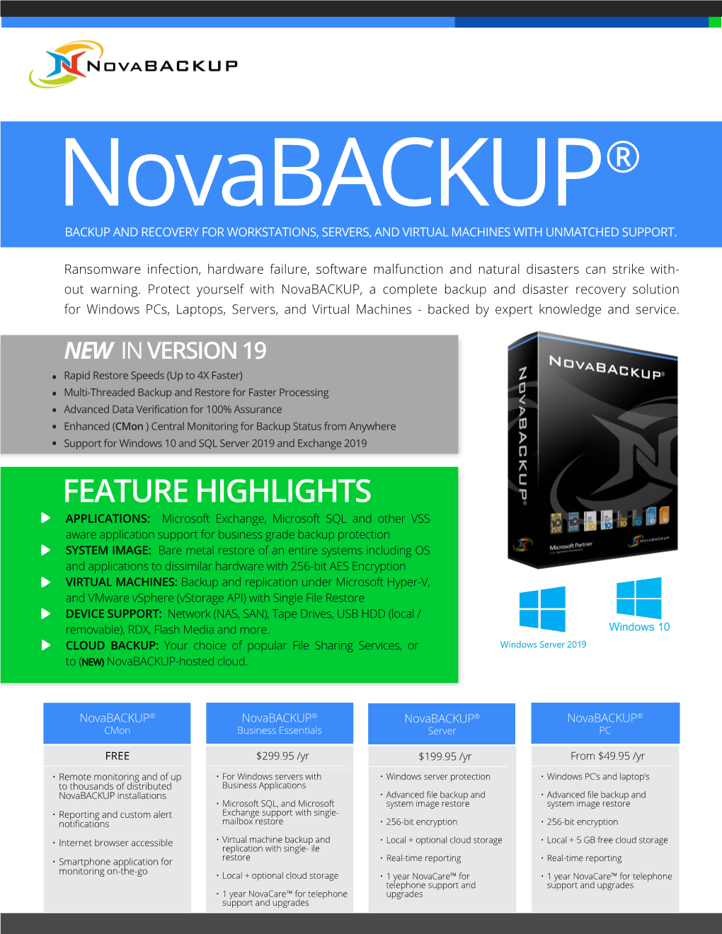 Novabackup 19 Datasheet