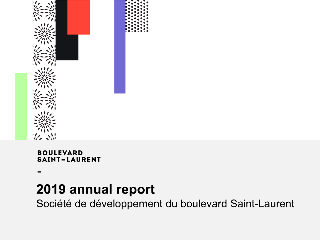 2019 Annual Report Société De Développement Du Boulevard Saint-Laurent