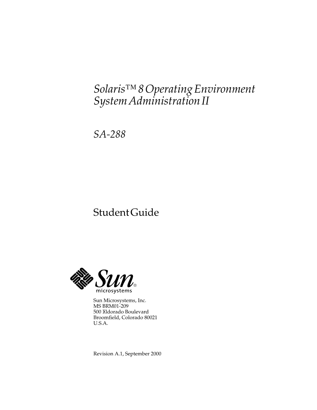 Solaris™8Operatingenvironment Systemadministrationii