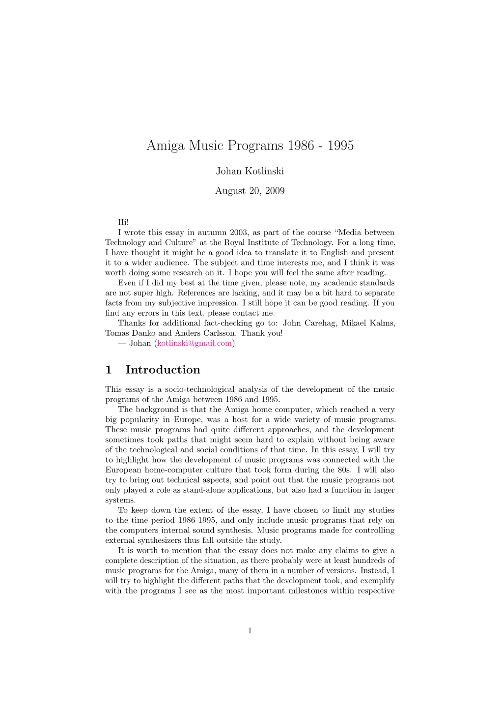 "Amiga Music Programs 1986