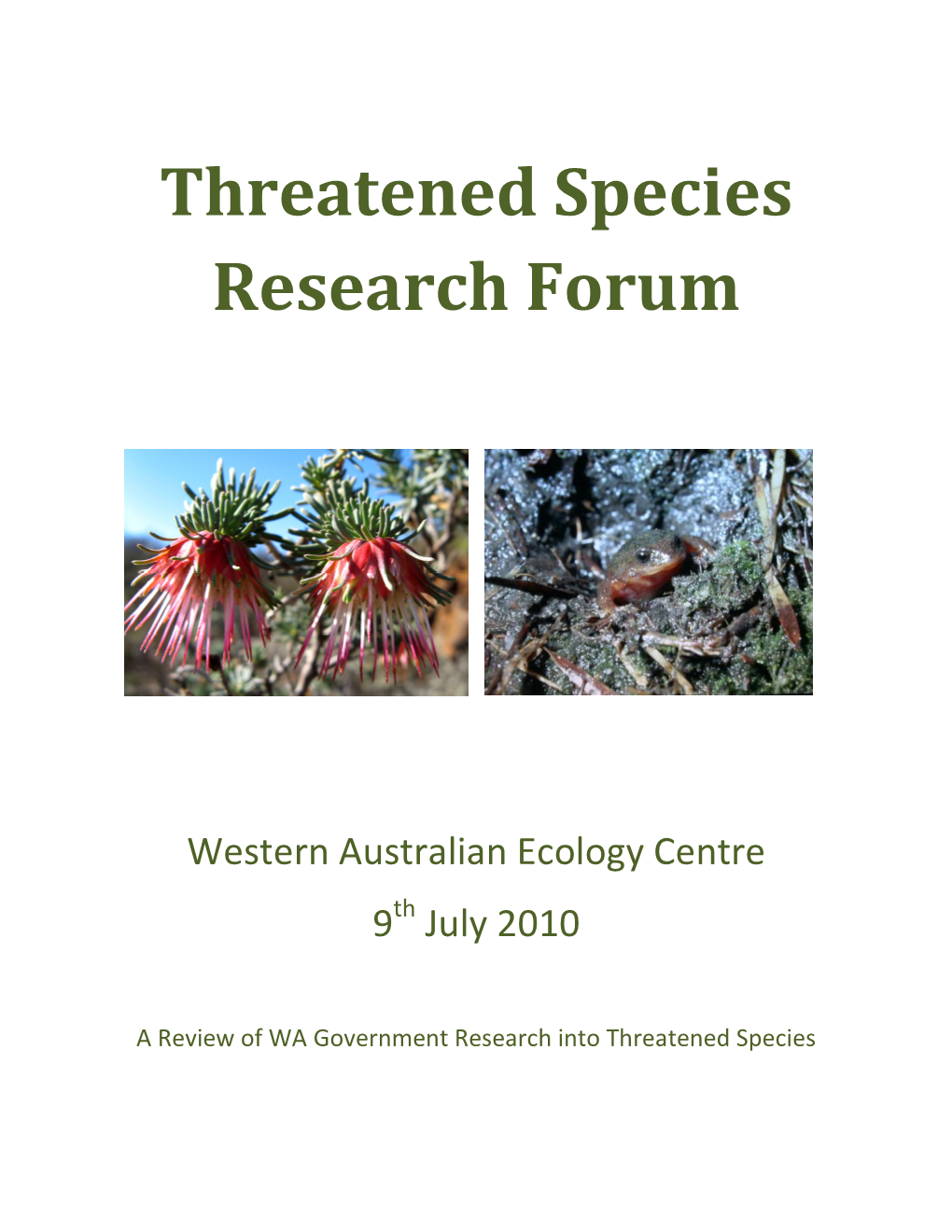 Threatened Species Research Forum