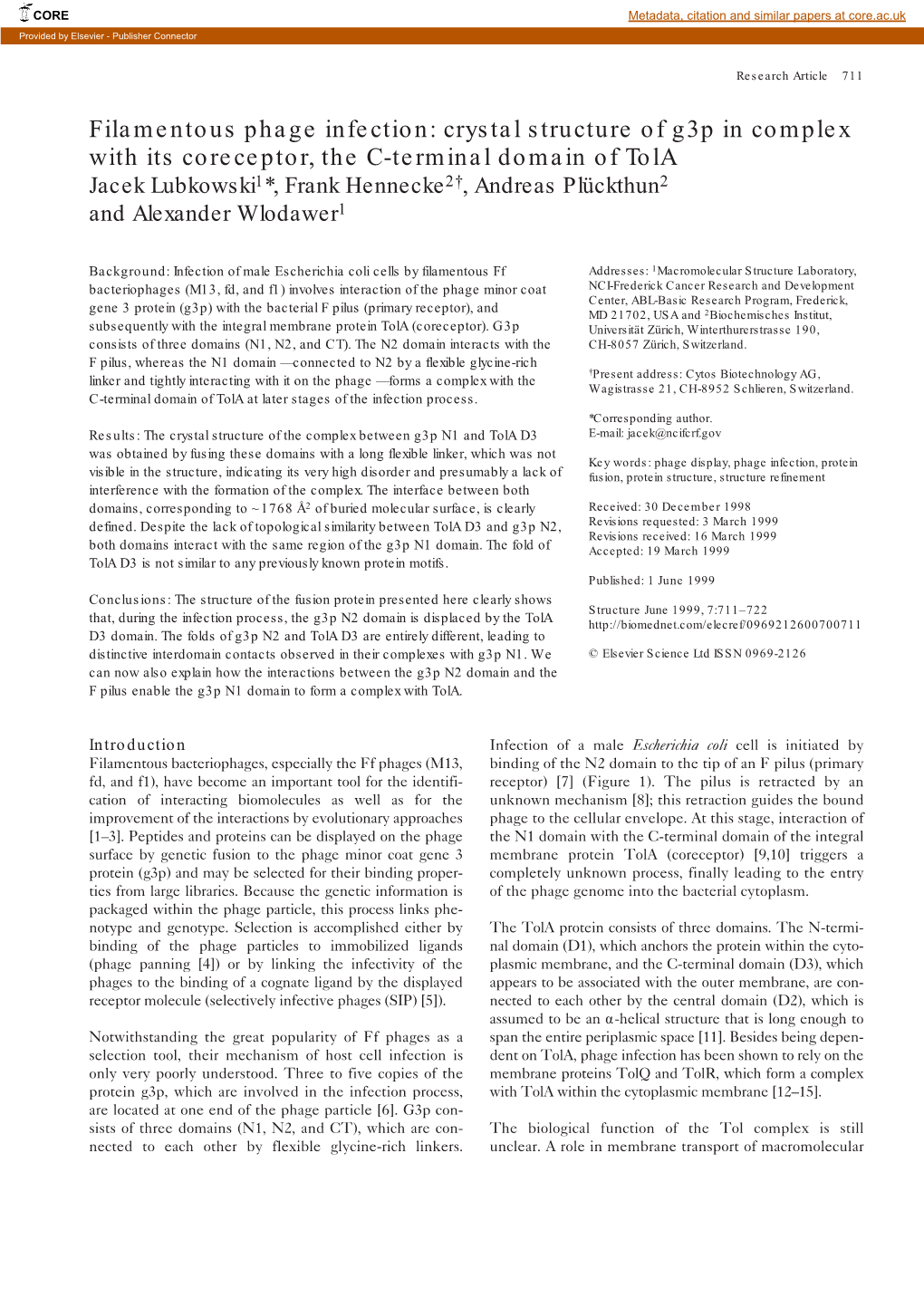 Filamentous Phage Infection