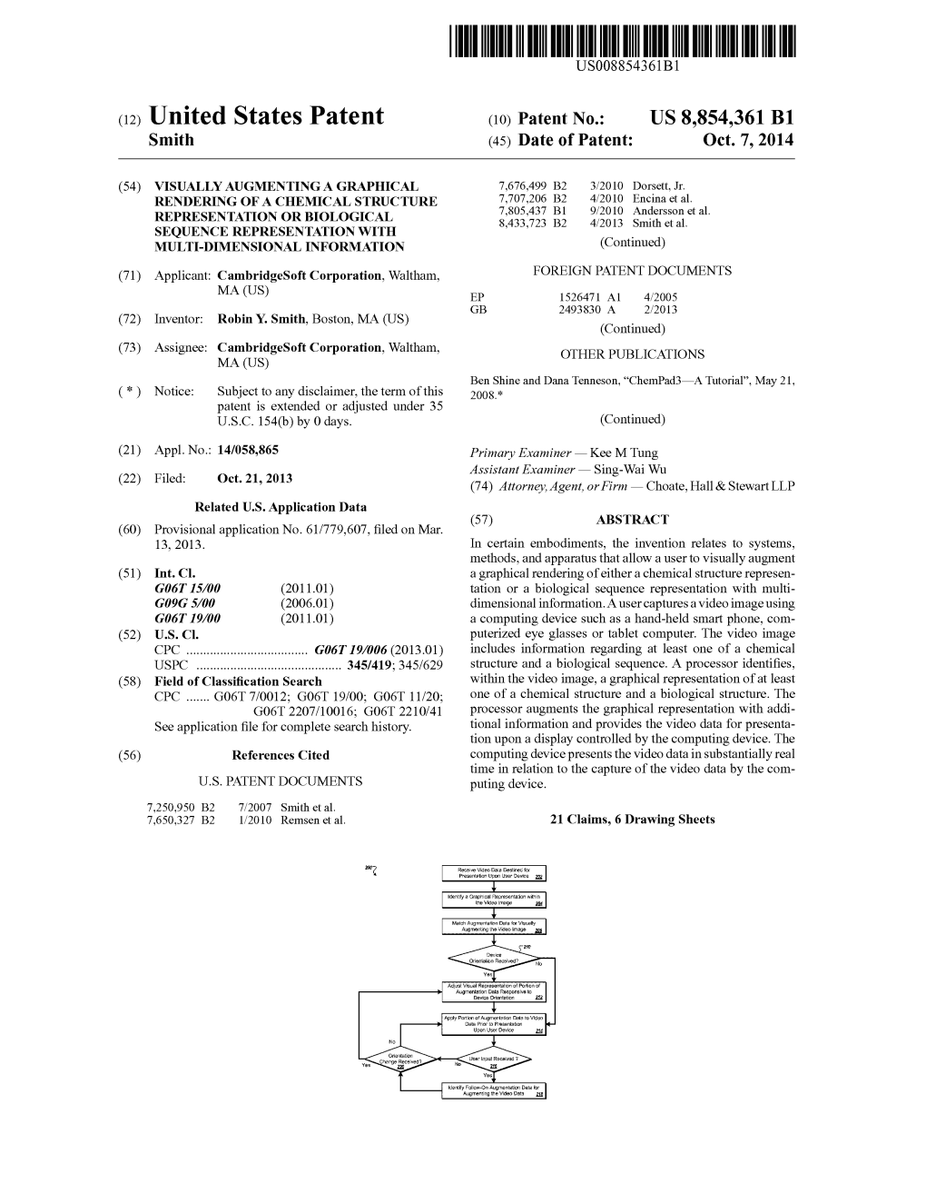 (12) United States Patent (10) Patent No.: US 8,854.361 B1 Smith (45) Date of Patent: Oct