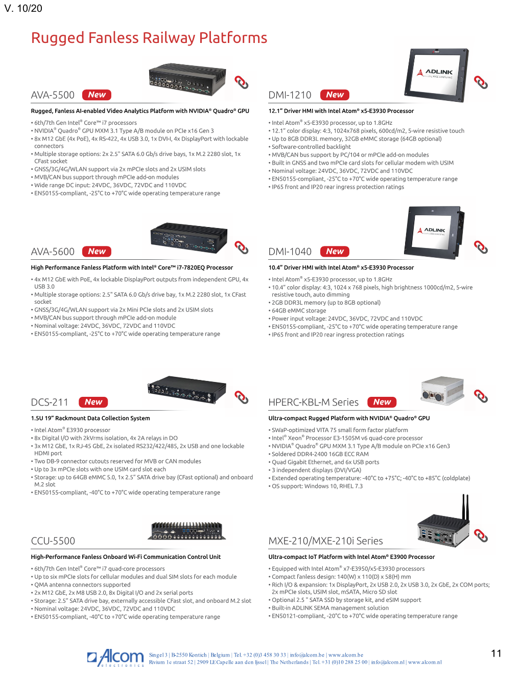 ADLINK Rugged Fanless Railway Platforms Datasheet