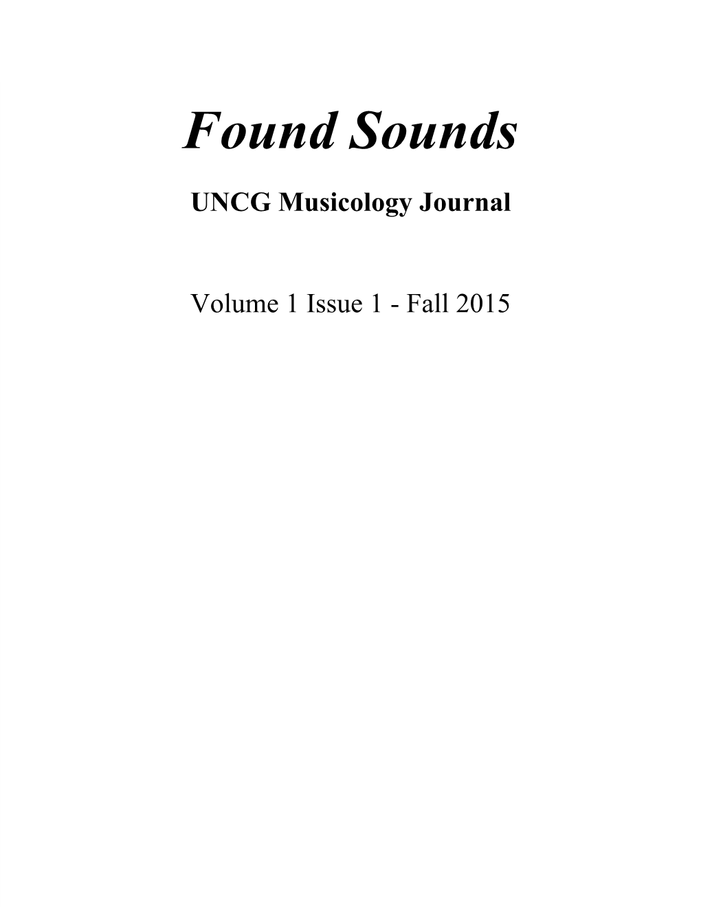 Found Sounds