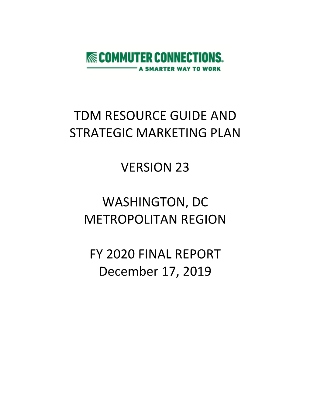 FY 2020 Washington Metropolitan Region