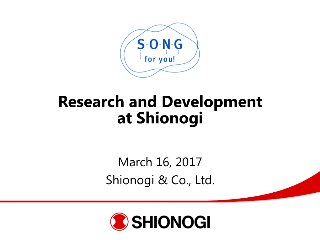 Research and Development at Shionogi