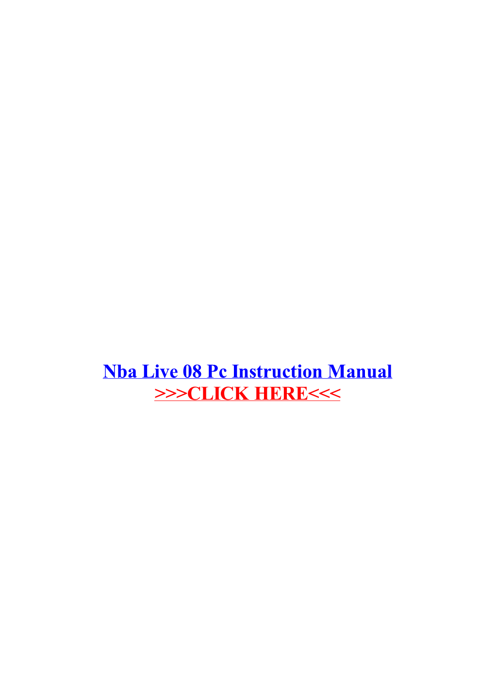 Nba Live 08 Pc Instruction Manual