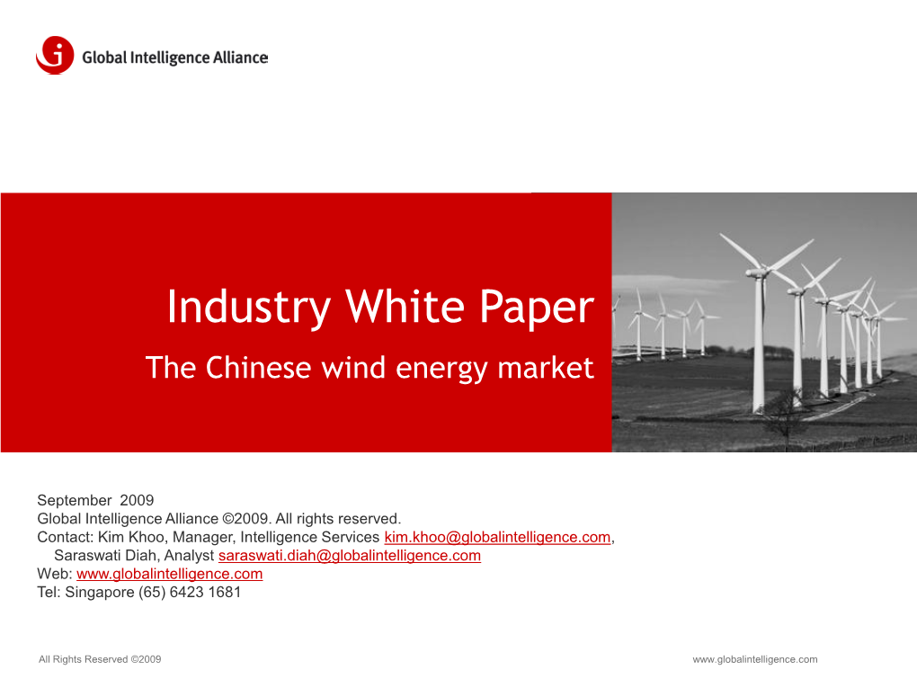 China Wind Energy Industry Briefing