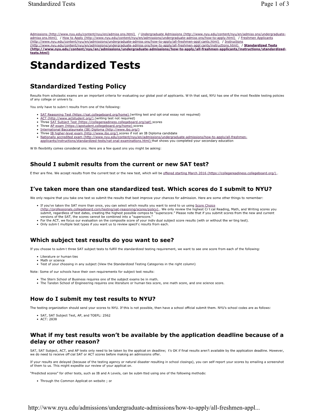 Standardized Tests Page 1 of 3