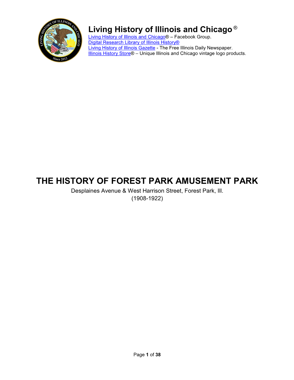 Forest Park Amusement Park, Forest Park, IL (1907-1922)