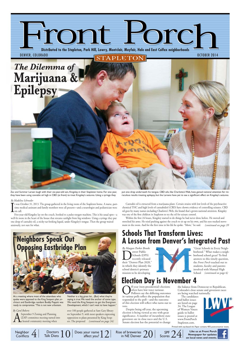 OCTOBER 2014 the Dilemma of Marijuana & Epilepsy